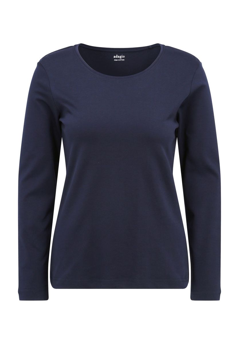 Klassisches Langarm Baumwoll-Top