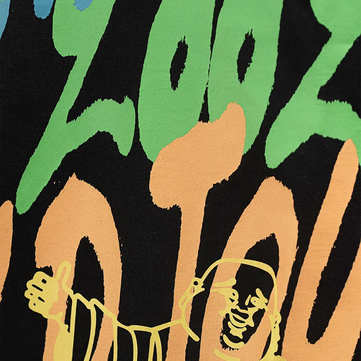 Oversized Baumwoll-T-Shirt mit Graffiti-Print