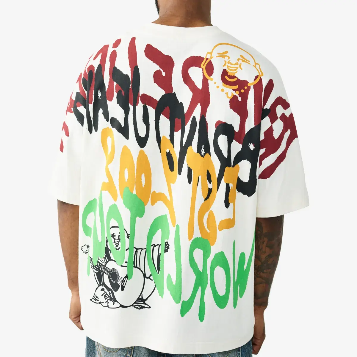 T-Shirt Oversized mit Graffiti-Print