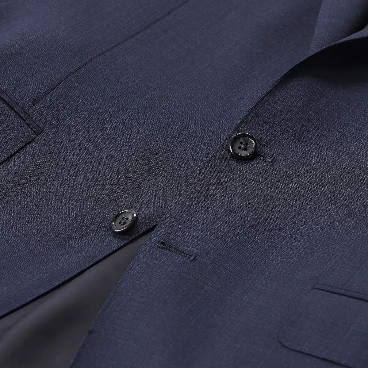 Eleganter blauer zweiteiliger Wollanzug
