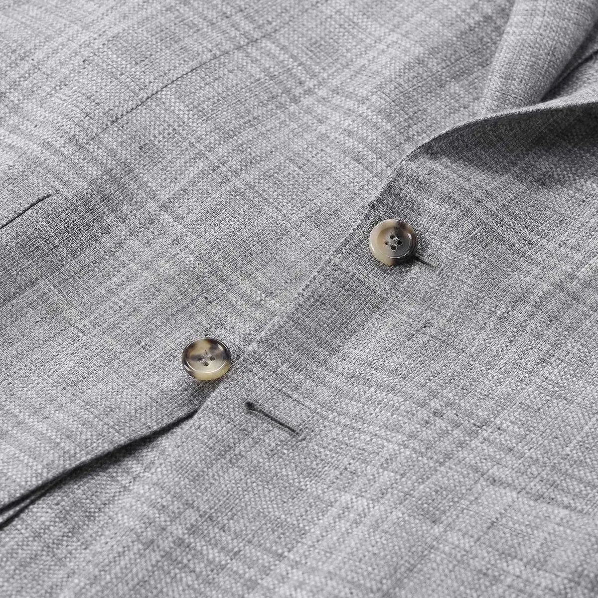 Grauer Woll-Leinen Kei Blazer