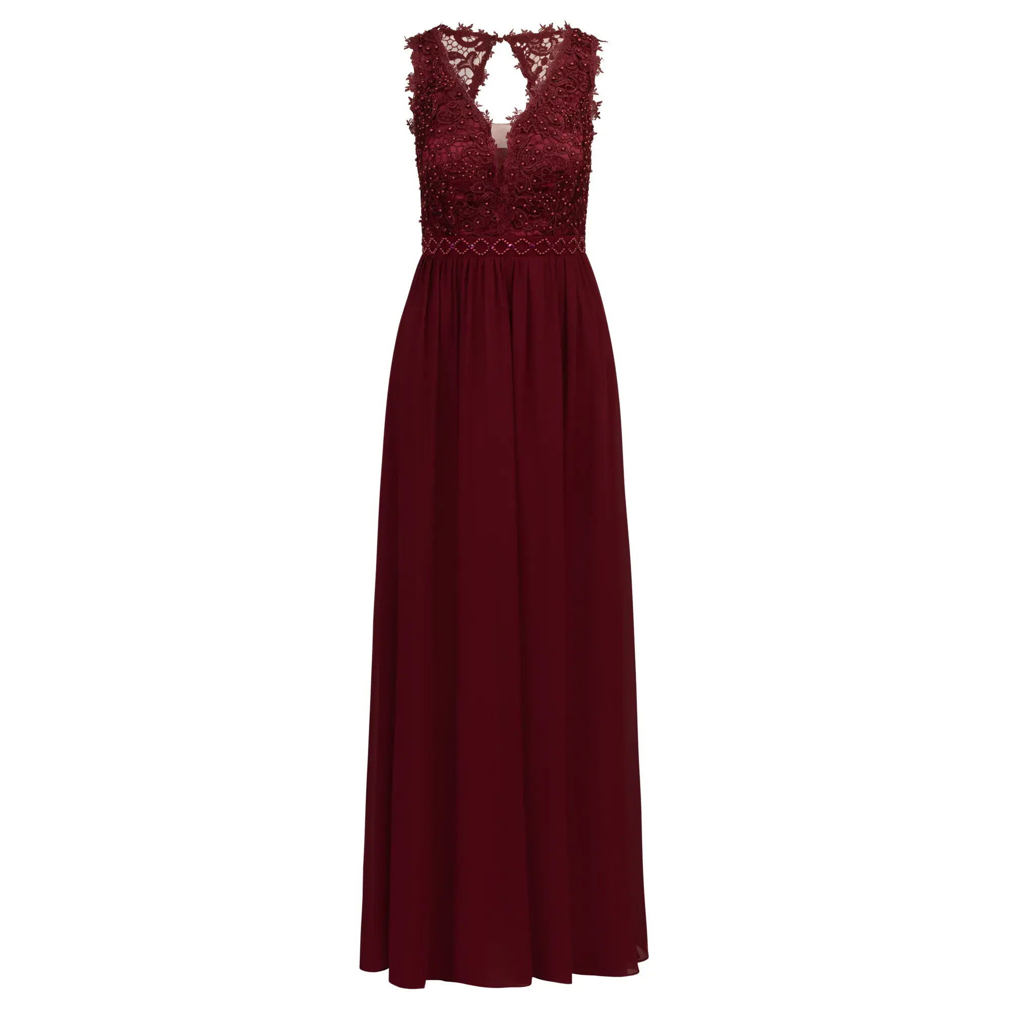 Elegantes Chiffonkleid mit Spitzenoberteil