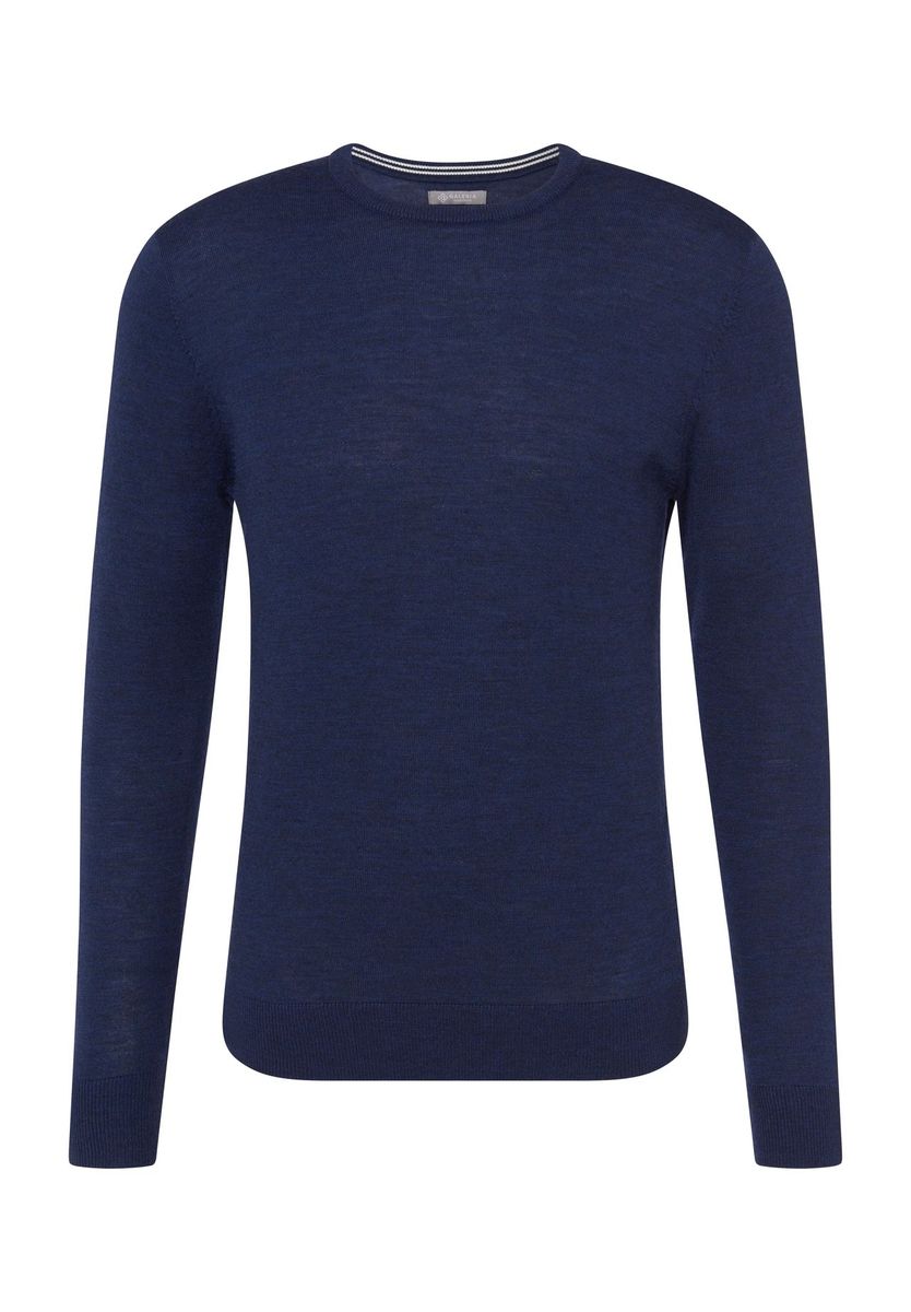 Klassischer Merinowolle Rundhals Pullover