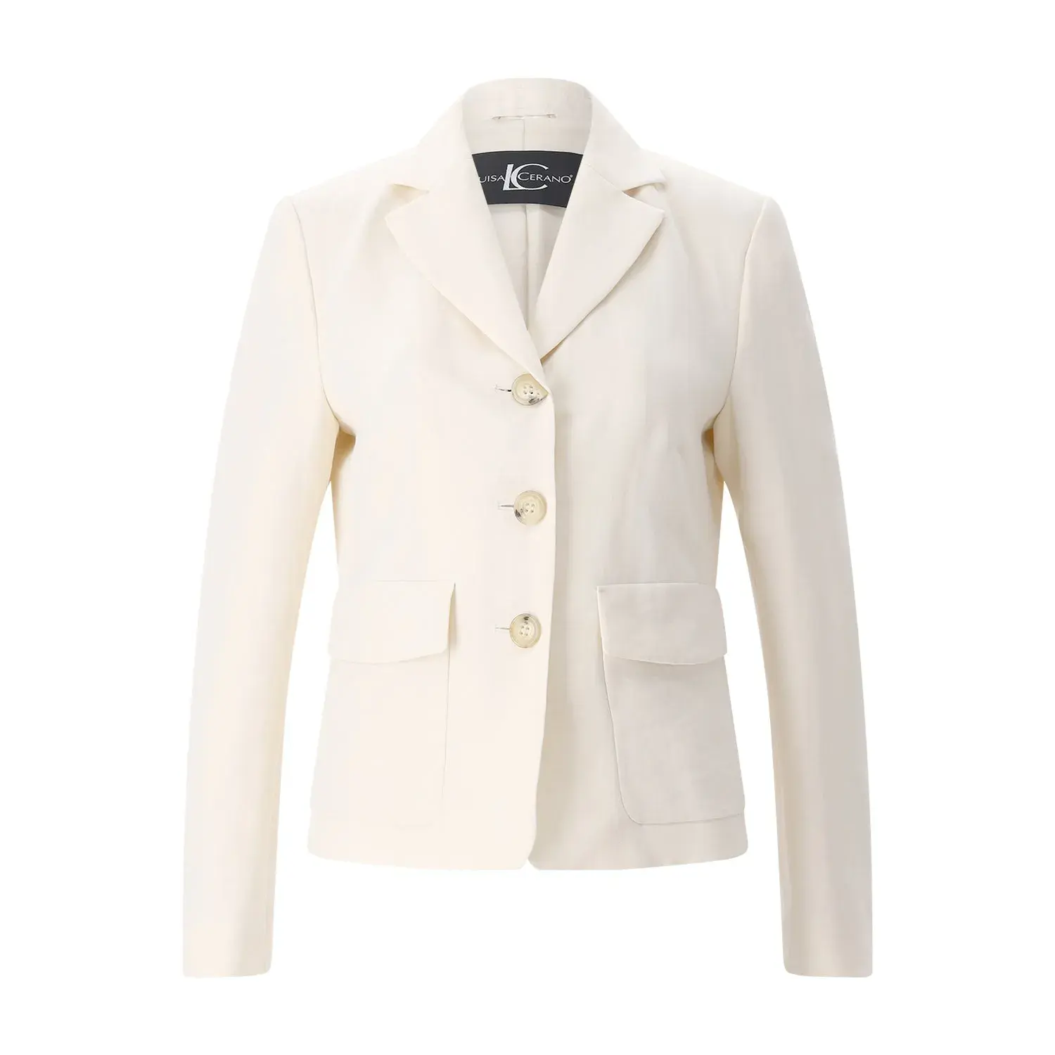 Eleganter Blazer aus cremefarbenem Leinenmix