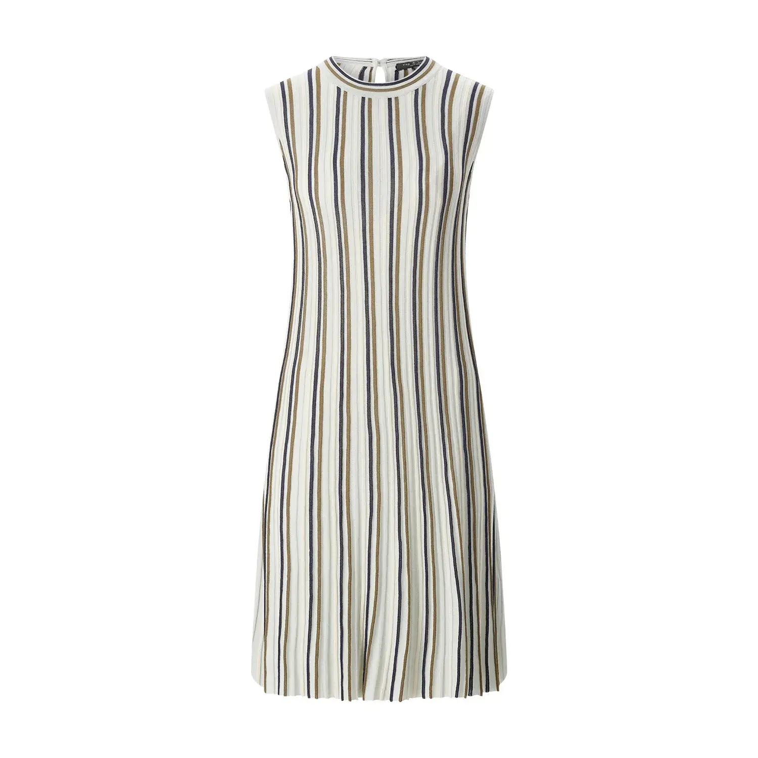 Gestreiftes ärmelloses Strick-Midikleid