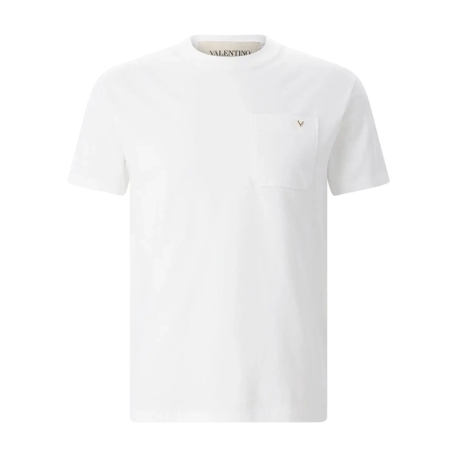 Weißes Baumwoll-T-Shirt mit Tasche