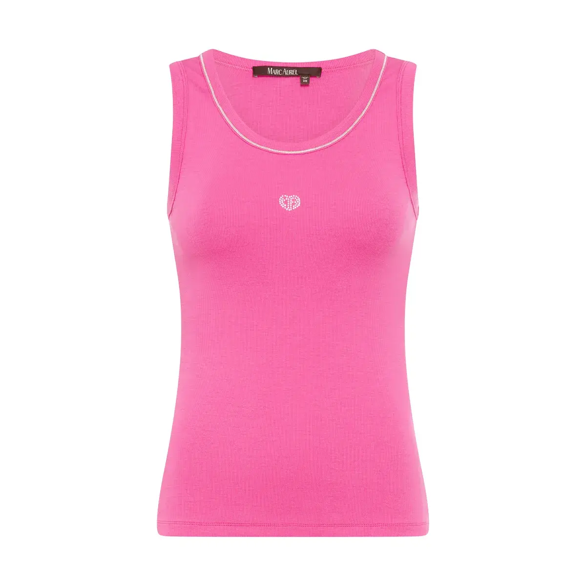 Pinkfarbenes Ripp-Tanktop mit Strass