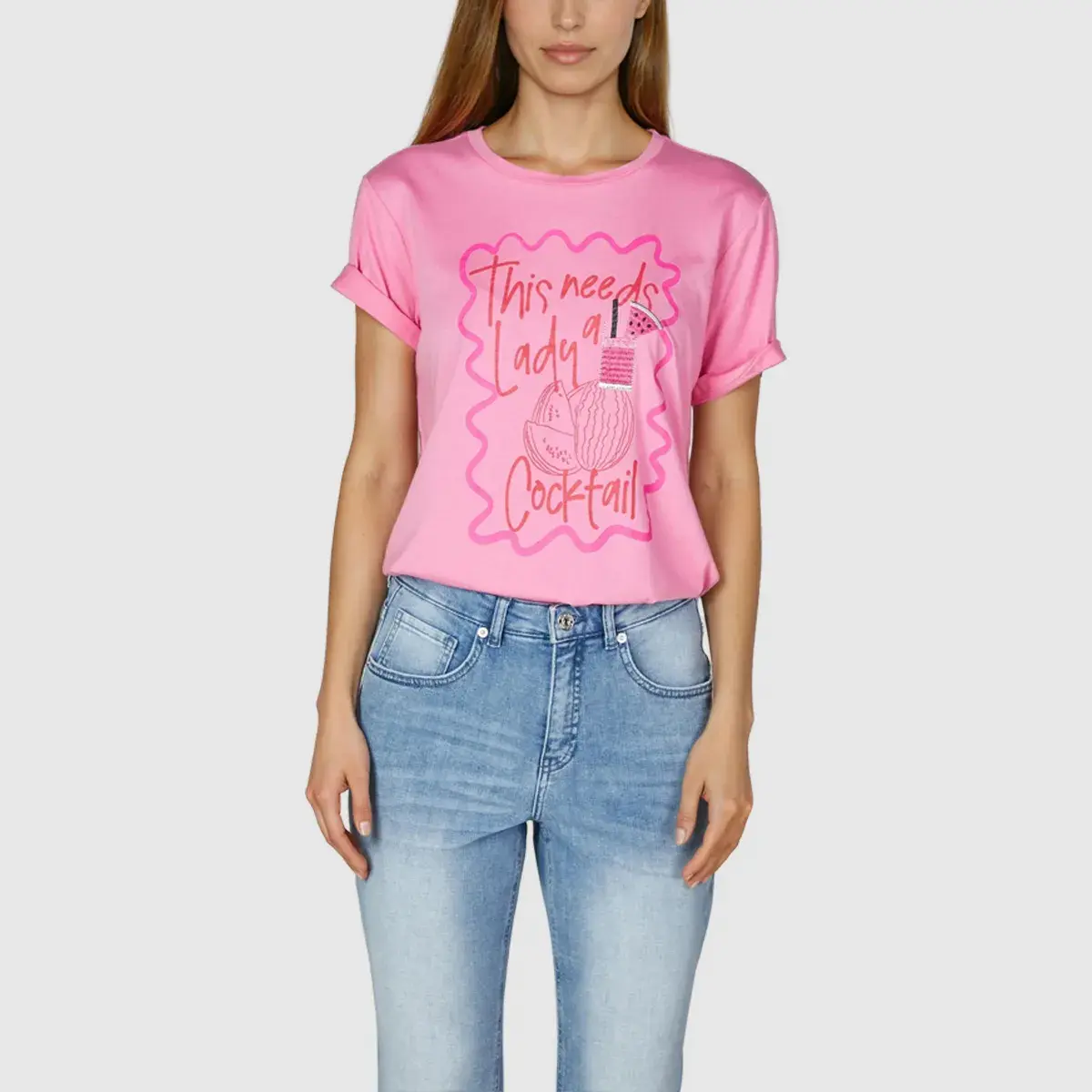 Rosa T-Shirt mit Grafikprint