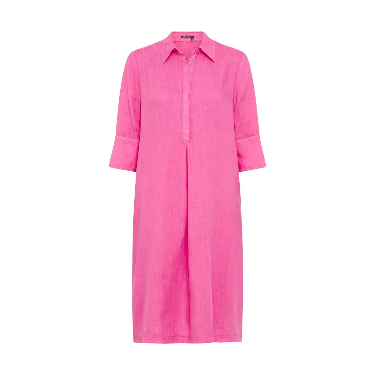 Leinenhemdkleid mit Dreiviertelärmeln