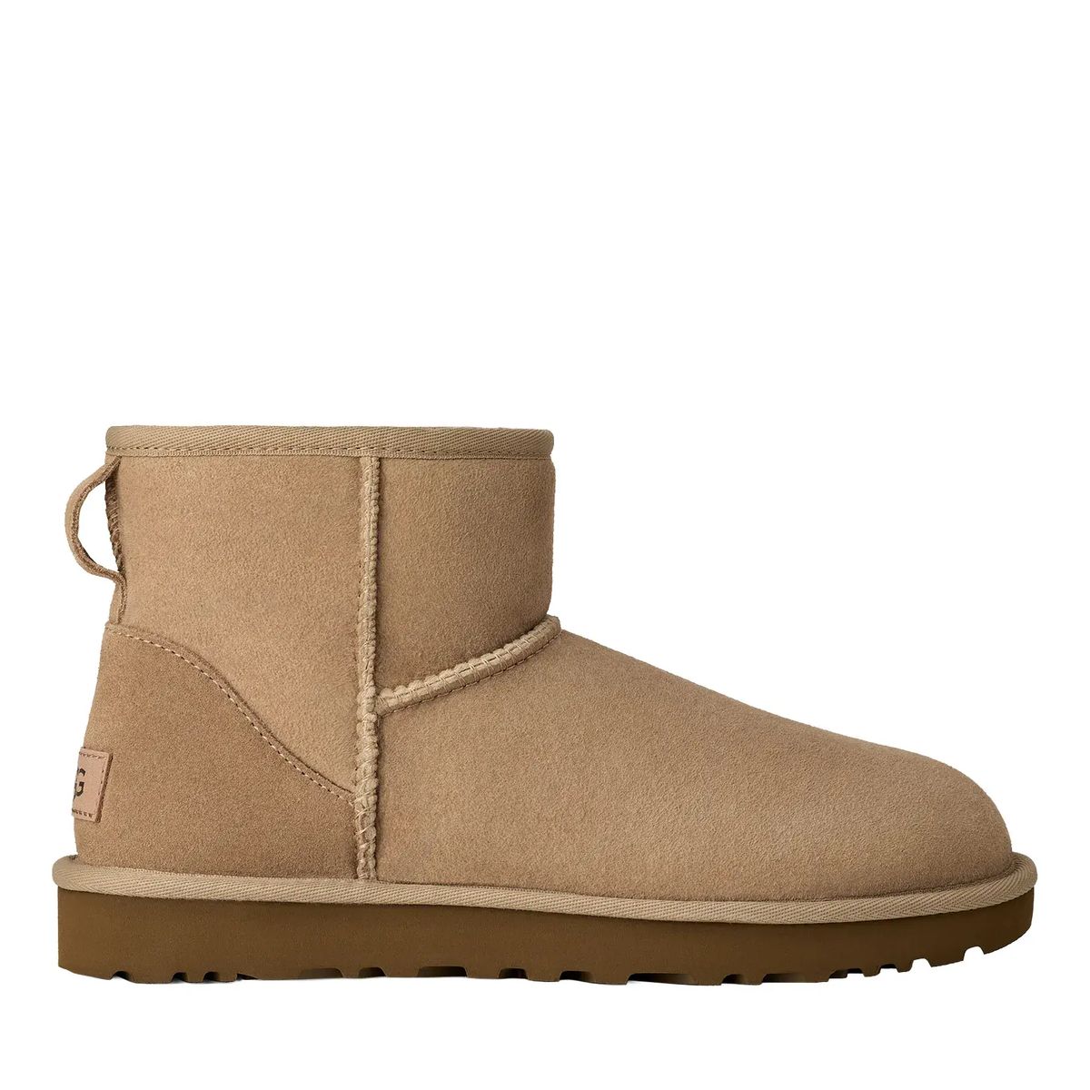 Beige Mini Winterstiefel aus Wildleder