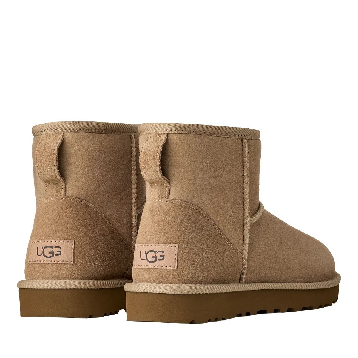 Beige Mini Winterstiefel aus Wildleder