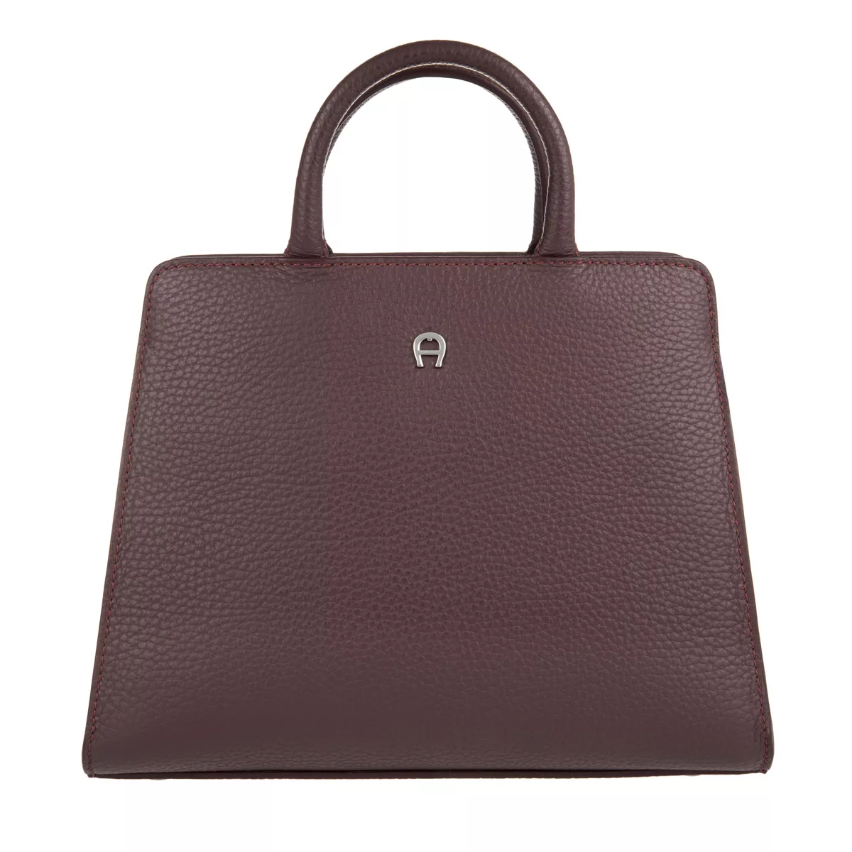 Strukturierte Lederhandtasche mit Griff