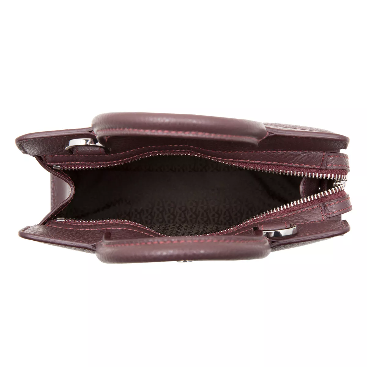 Strukturierte Lederhandtasche mit Griff