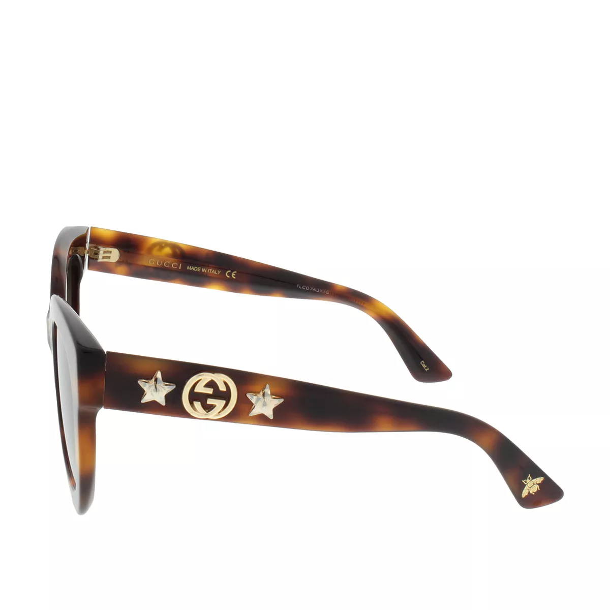 Schildpatt-Katzenaugen-Sonnenbrille mit goldenen Akzenten