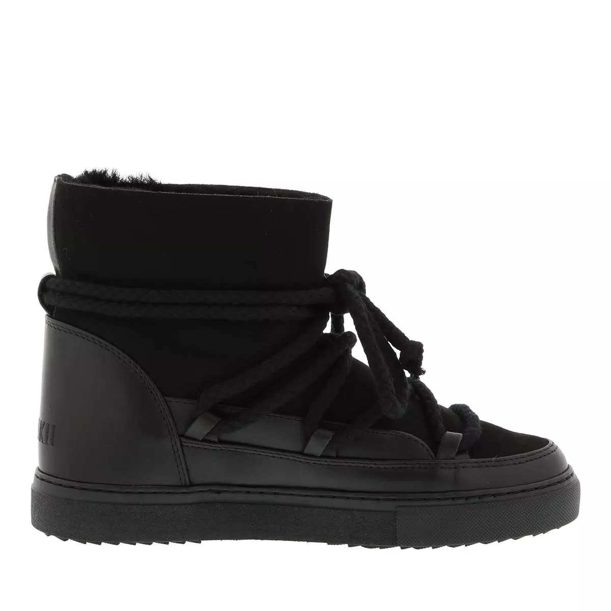 Schwarze Winterstiefel aus Leder & Wildleder