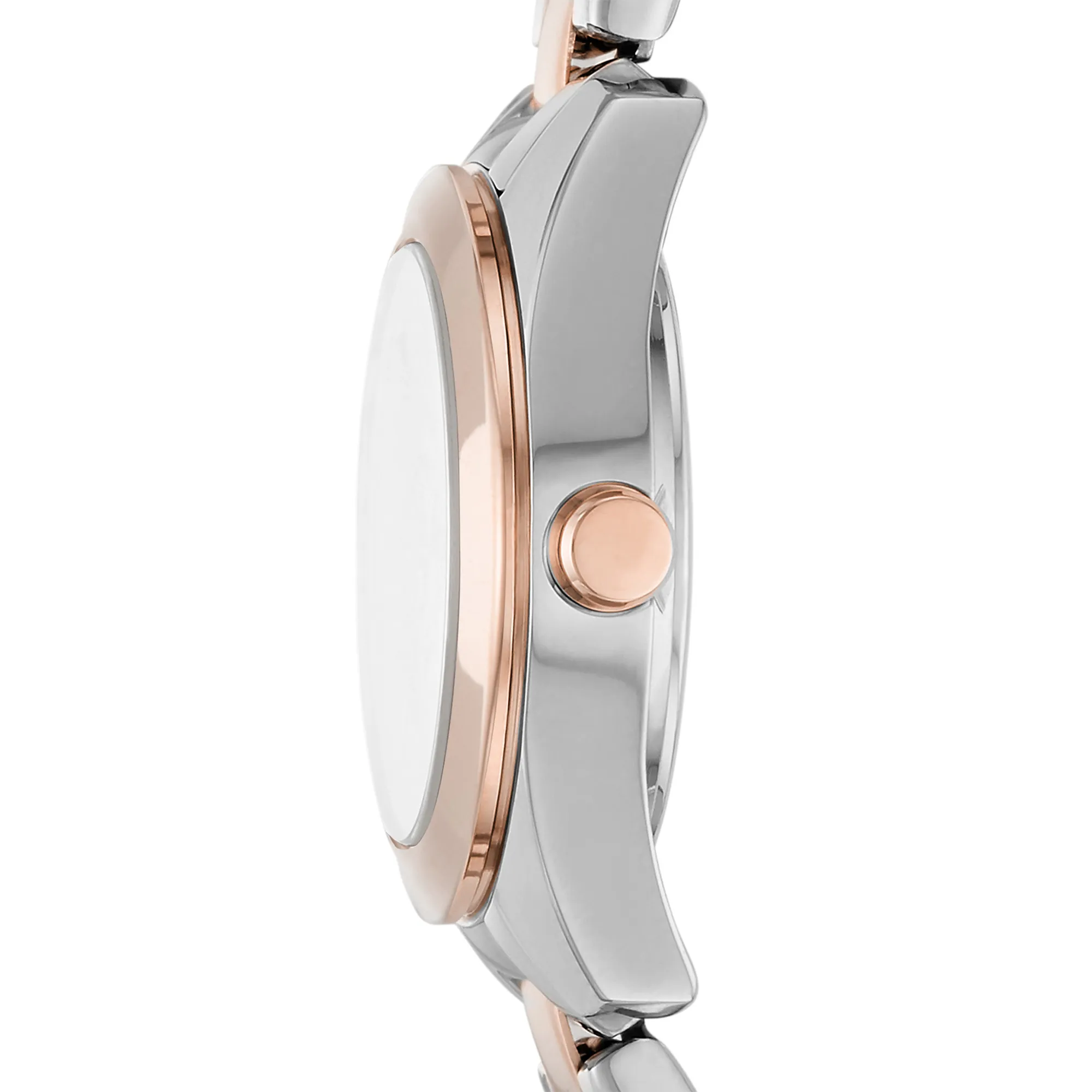 Zweifarbige Armbanduhr aus Edelstahl