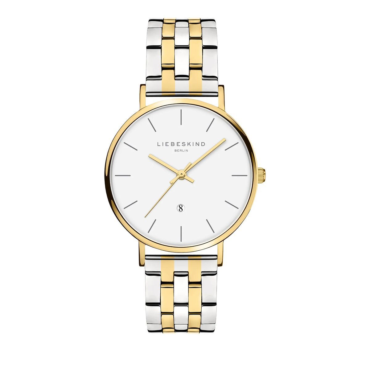 Zweifarbige Edelstahl-Armbanduhr
