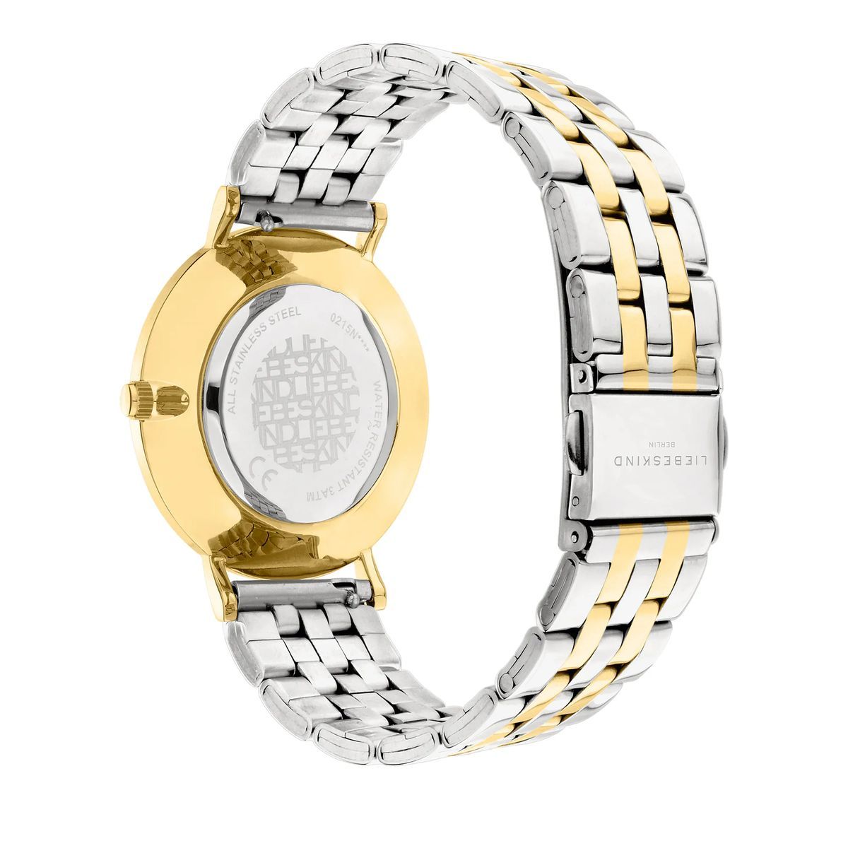 Zweifarbige Edelstahl-Armbanduhr