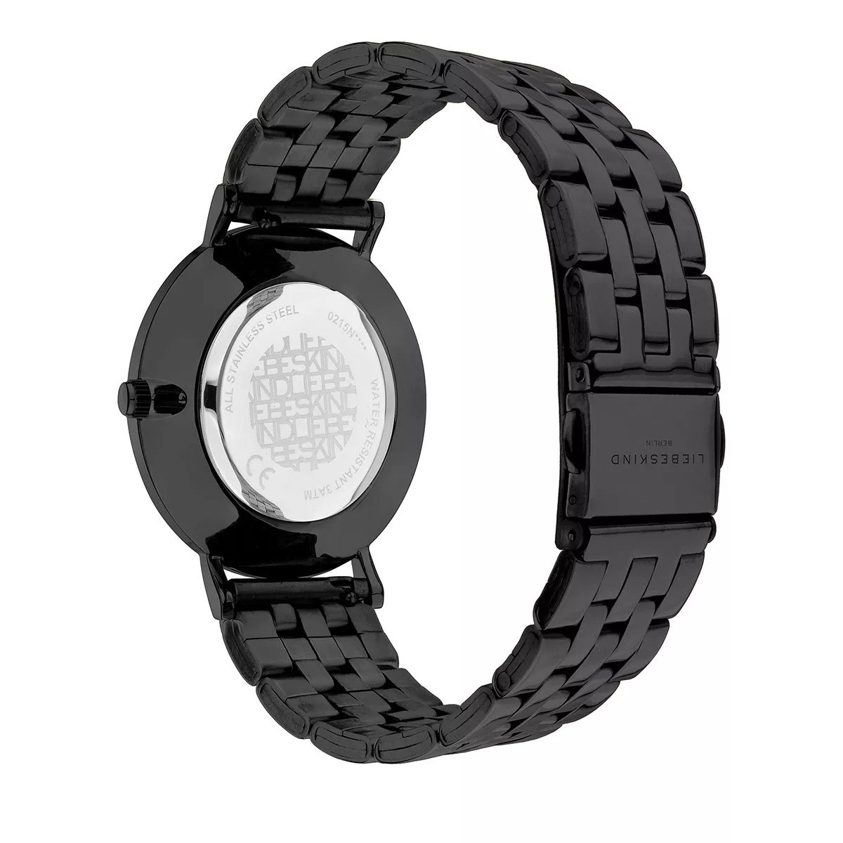 Minimalistische schwarze Edelstahluhr
