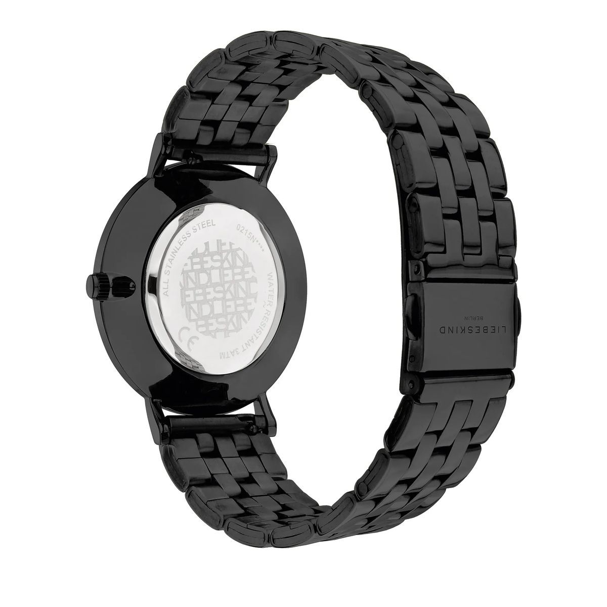 Minimalistische schwarze Edelstahluhr