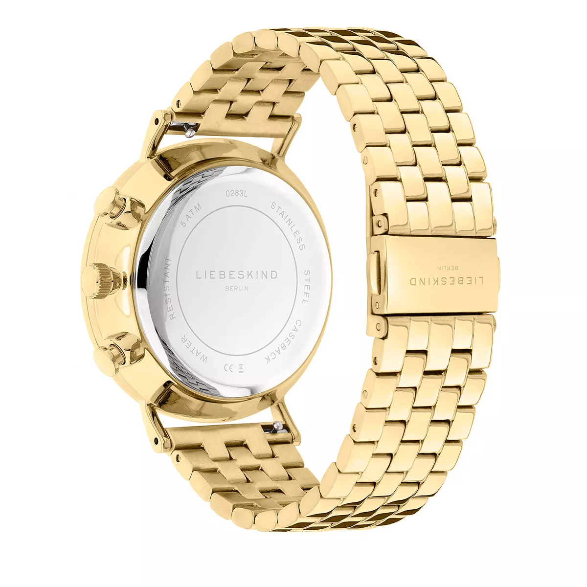 Goldene Chronograph-Uhr mit Edelstahlarmband