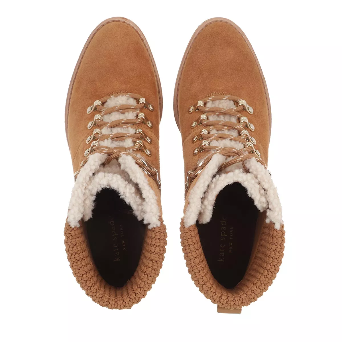 Wildleder Keilabsatz Schnürstiefeletten