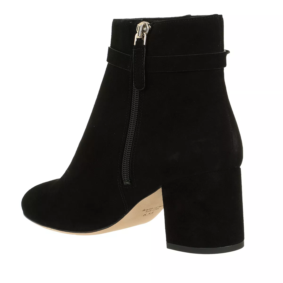 Schwarze Wildleder Stiefeletten mit Schnalle