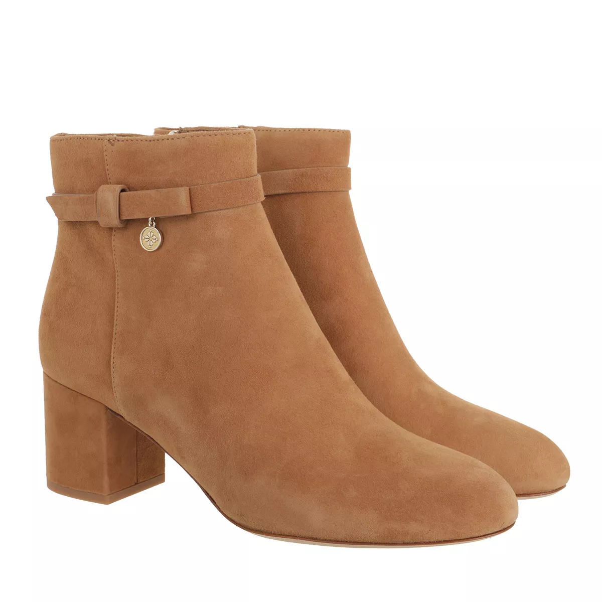Stiefeletten mit Blockabsatz aus Wildleder