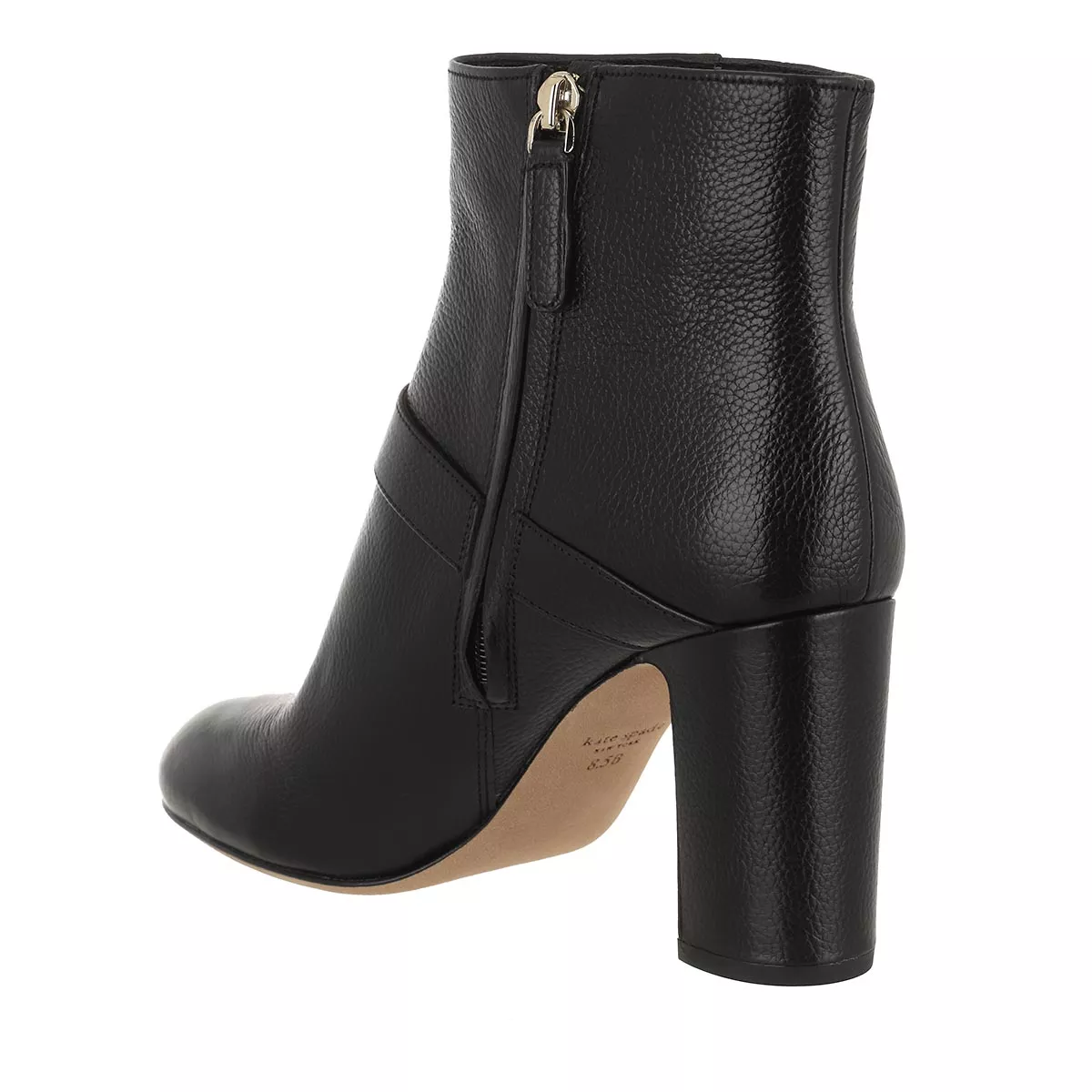 Schwarze Leder-Stiefeletten mit Riemen