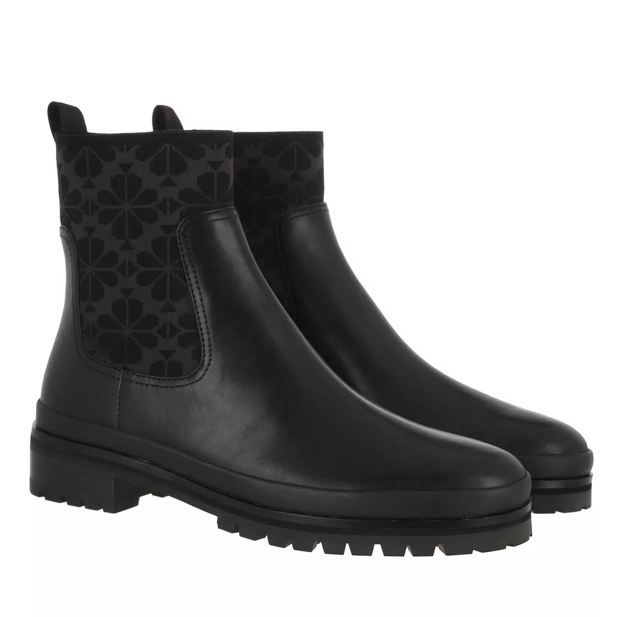 Schwarze Chelsea Boots aus Leder mit Logo