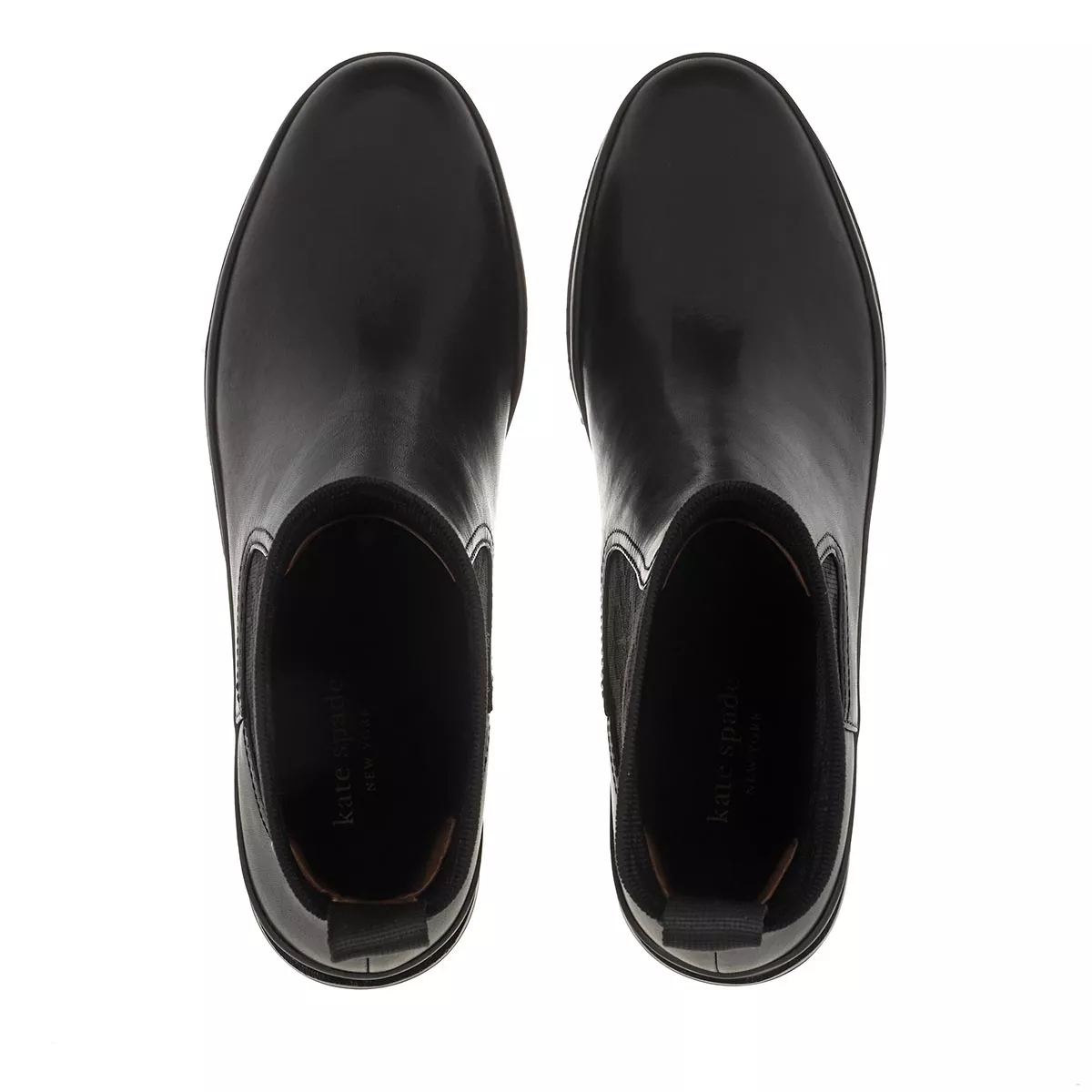 Schwarze Chelsea Boots aus Leder mit Logo