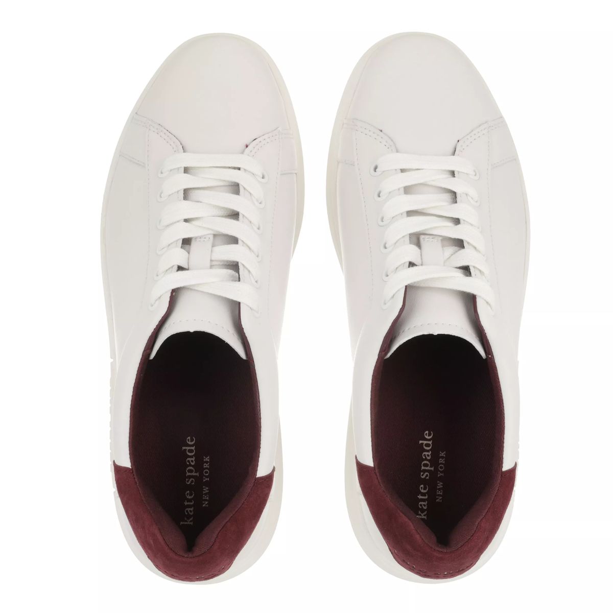 Weiße Leder Schnür-Sneakers