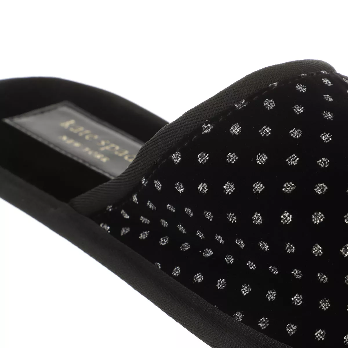 Elegante Samt-Hausschuhe mit Glitzerpunkten
