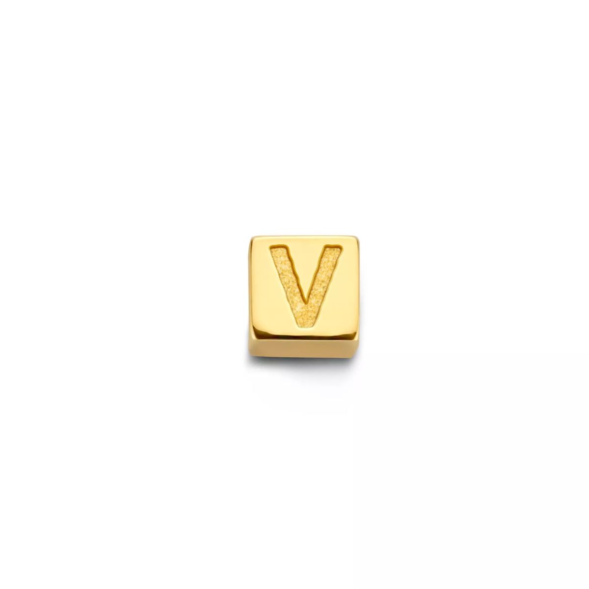 Goldener Buchstaben V Würfel Anhänger
