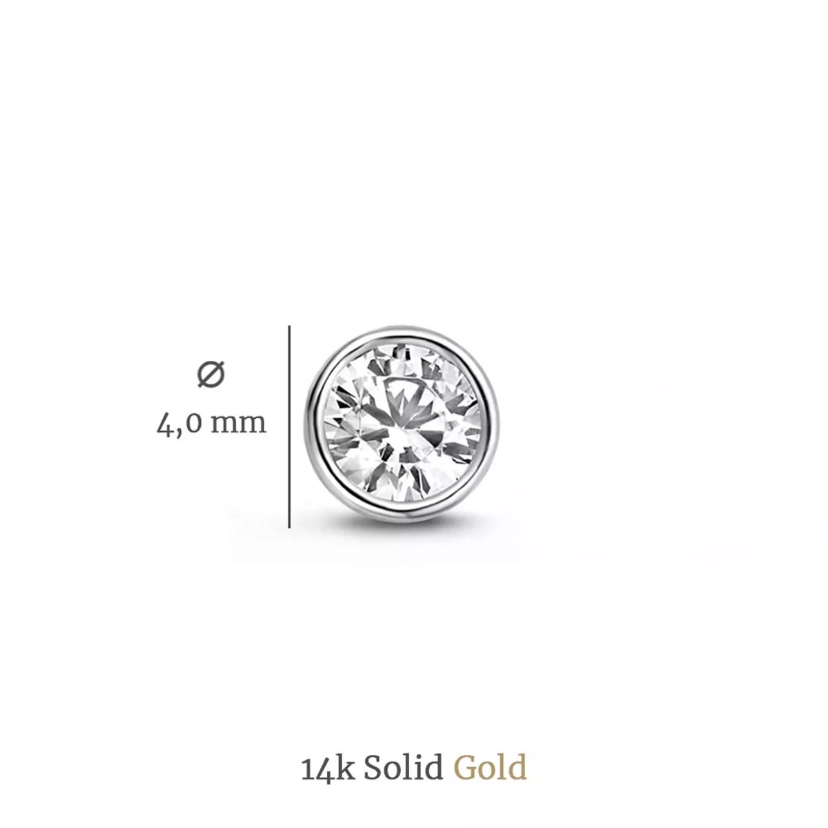 Elegante Runde Zirkonia Ohrstecker