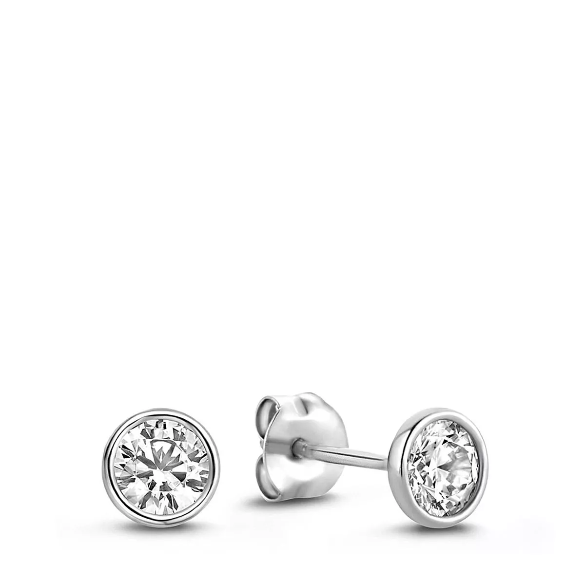 Elegante Runde Zirkonia Ohrstecker