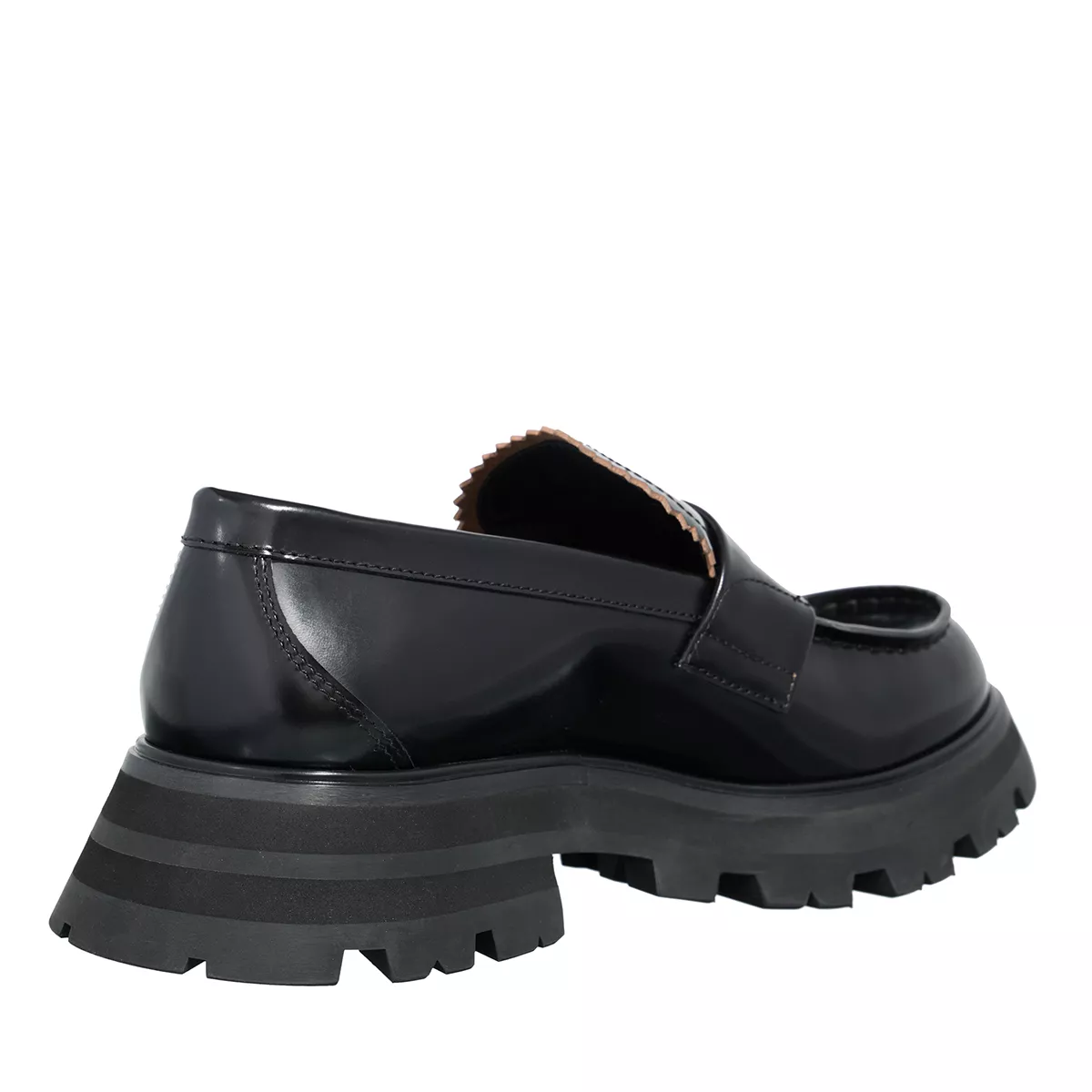 Penny Loafers aus Leder mit klobiger Sohle