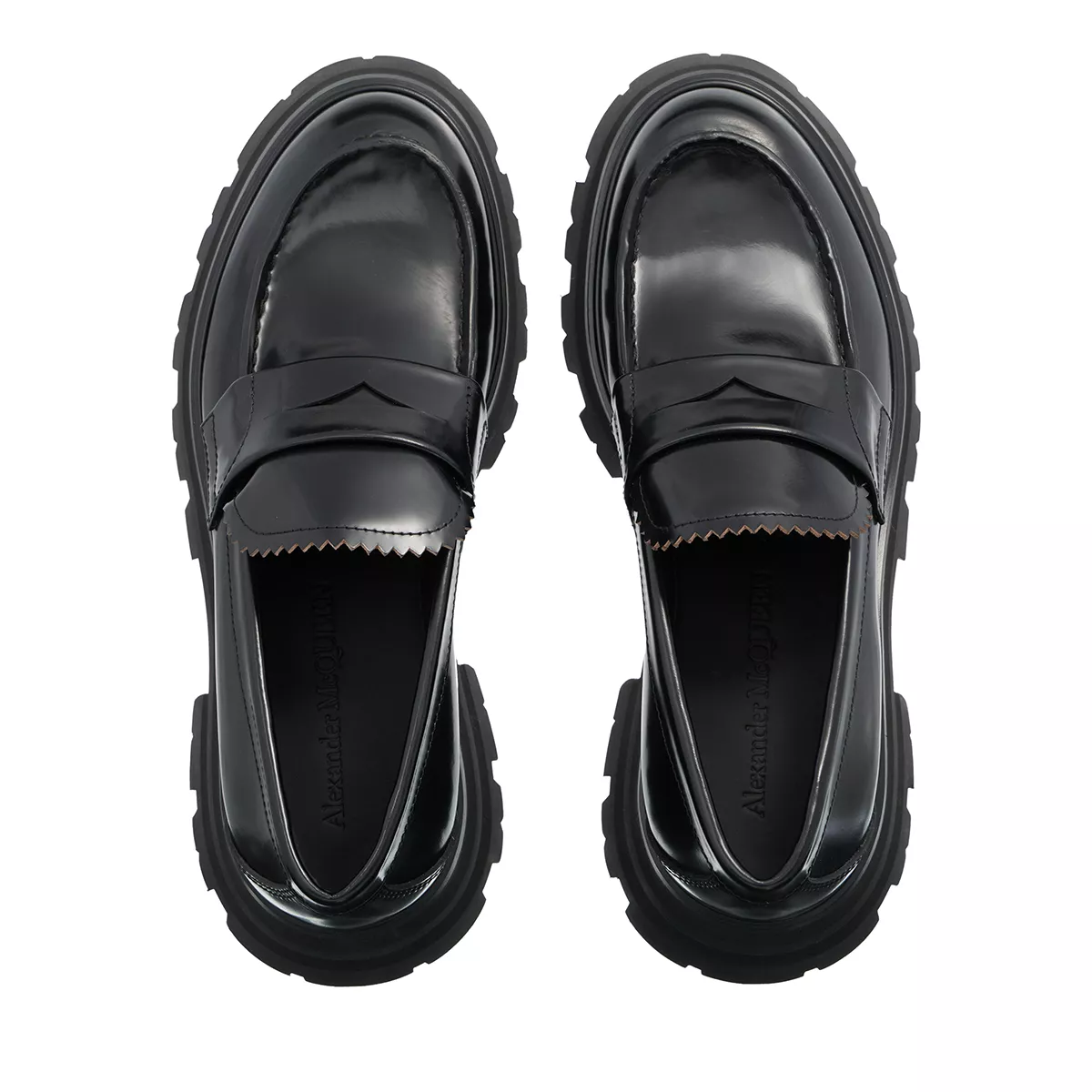 Penny Loafers aus Leder mit klobiger Sohle