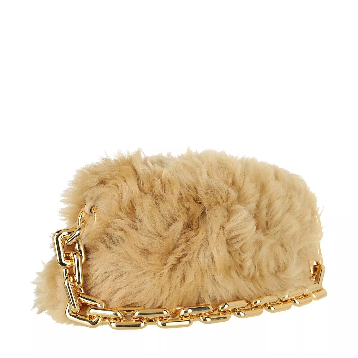 Flauschige Satchel Handtasche mit Kettengriff