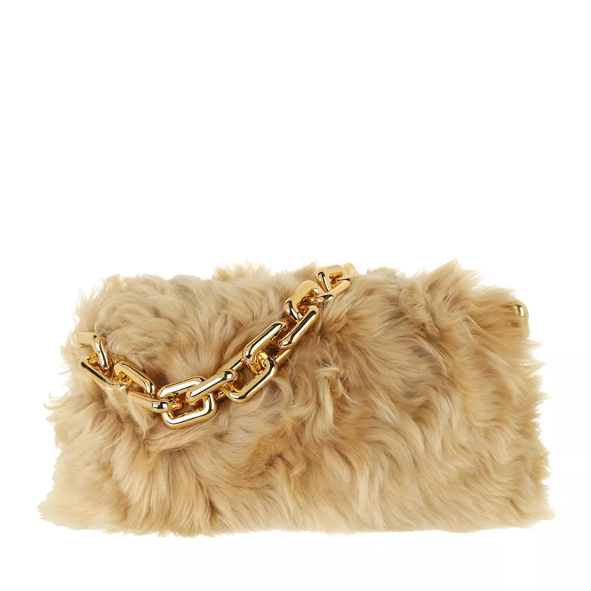 Flauschige Satchel Handtasche mit Kettengriff