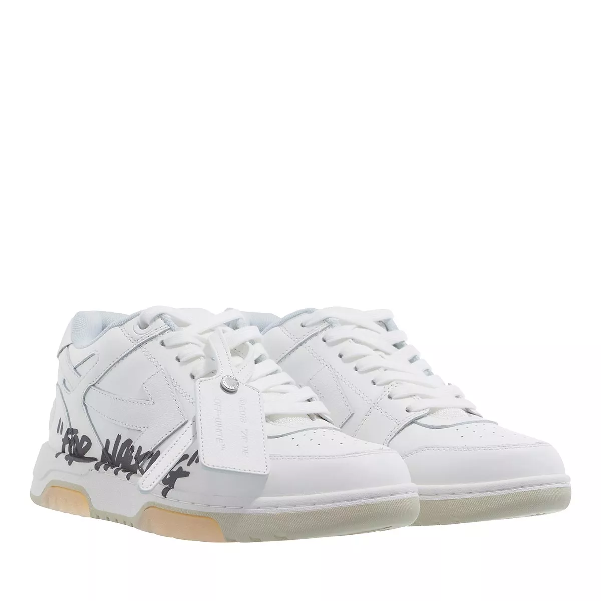 Weißer Low-Top-Sneaker aus Leder