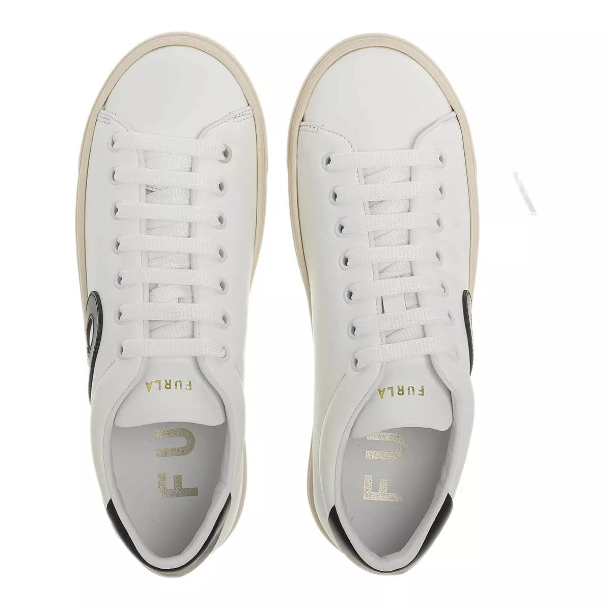 Weißer Leder Schnür Fashion Sneaker
