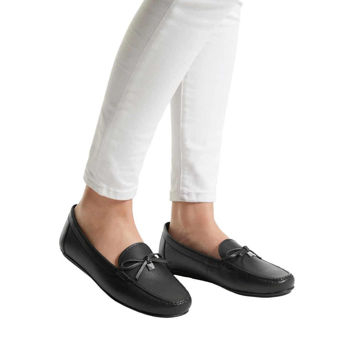 Klassische Leder Loafer mit Schleifendetail
