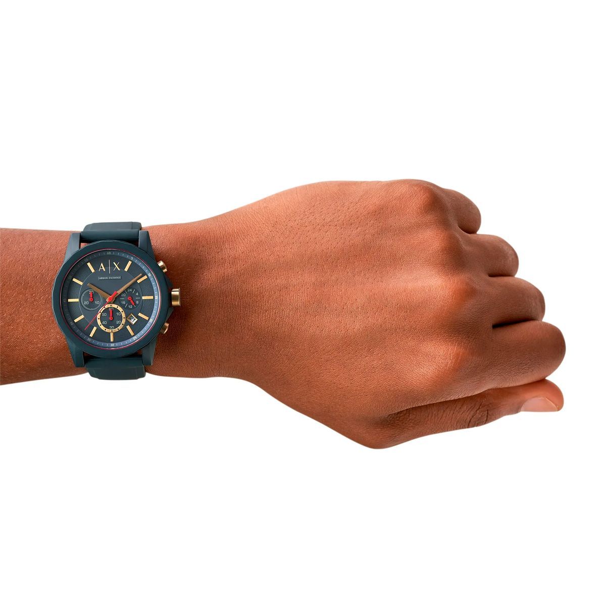 Dunkelblaue Chronograph Silikonuhr
