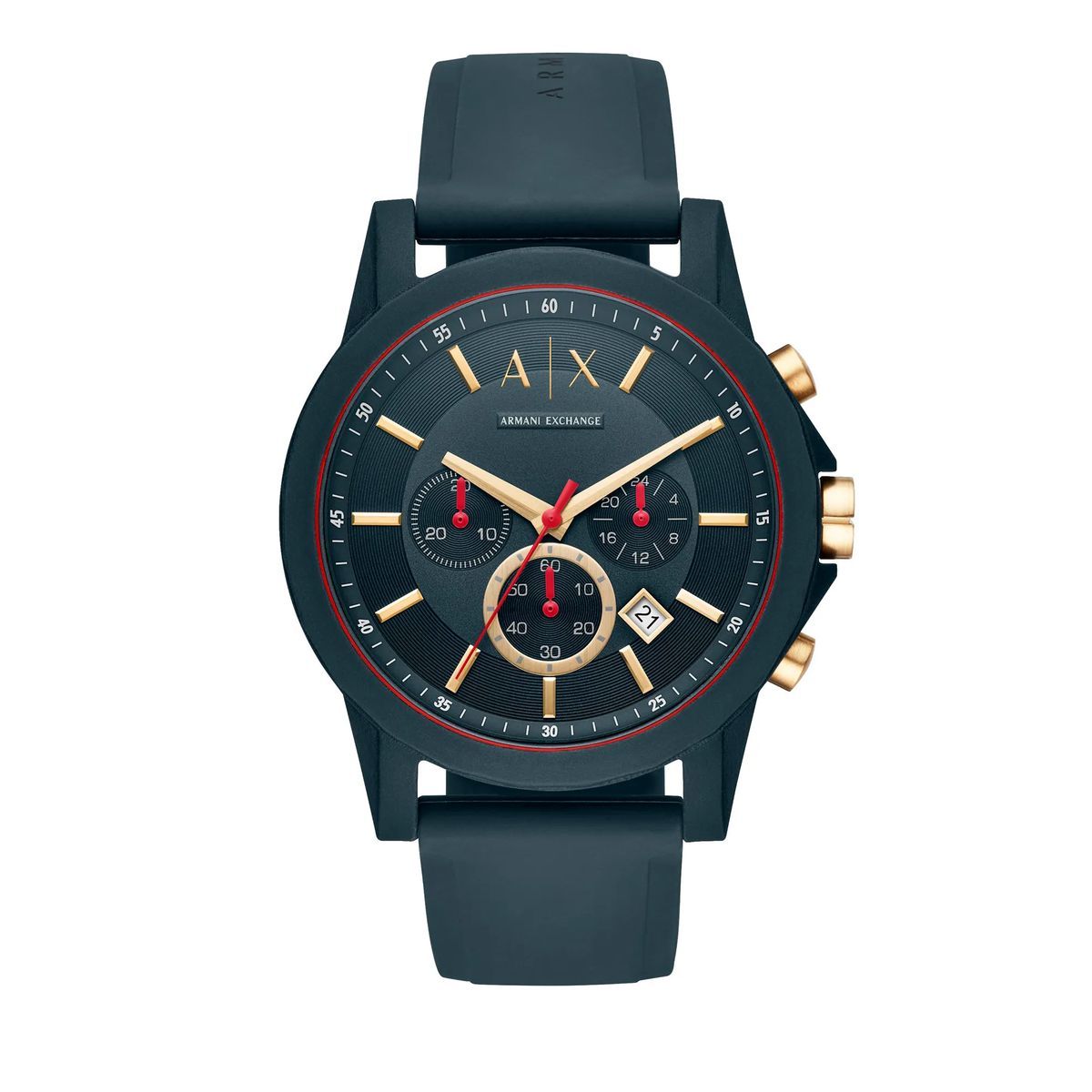 Dunkelblaue Chronograph Silikonuhr