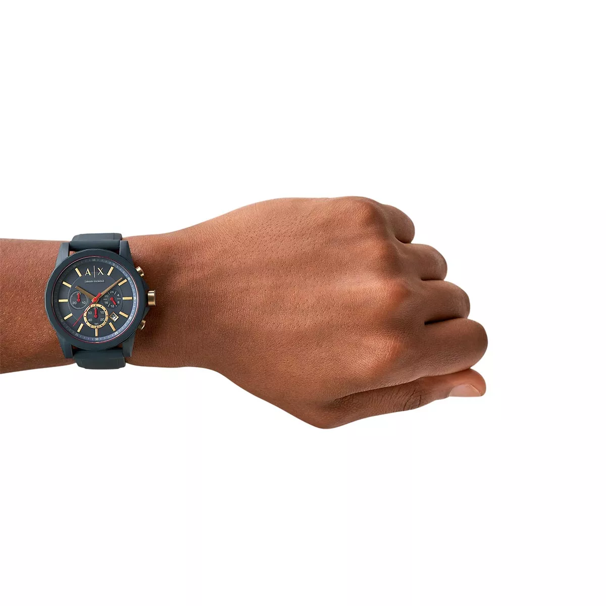 Dunkelblaue Chronograph Silikonuhr