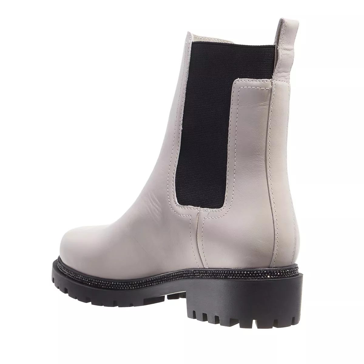 Beige Chelsea Leder Stiefeletten