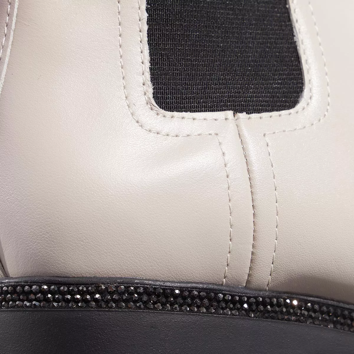 Beige Chelsea Leder Stiefeletten