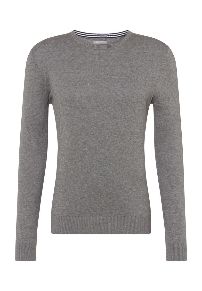 Klassischer Baumwollpullover mit Rundhalsausschnitt