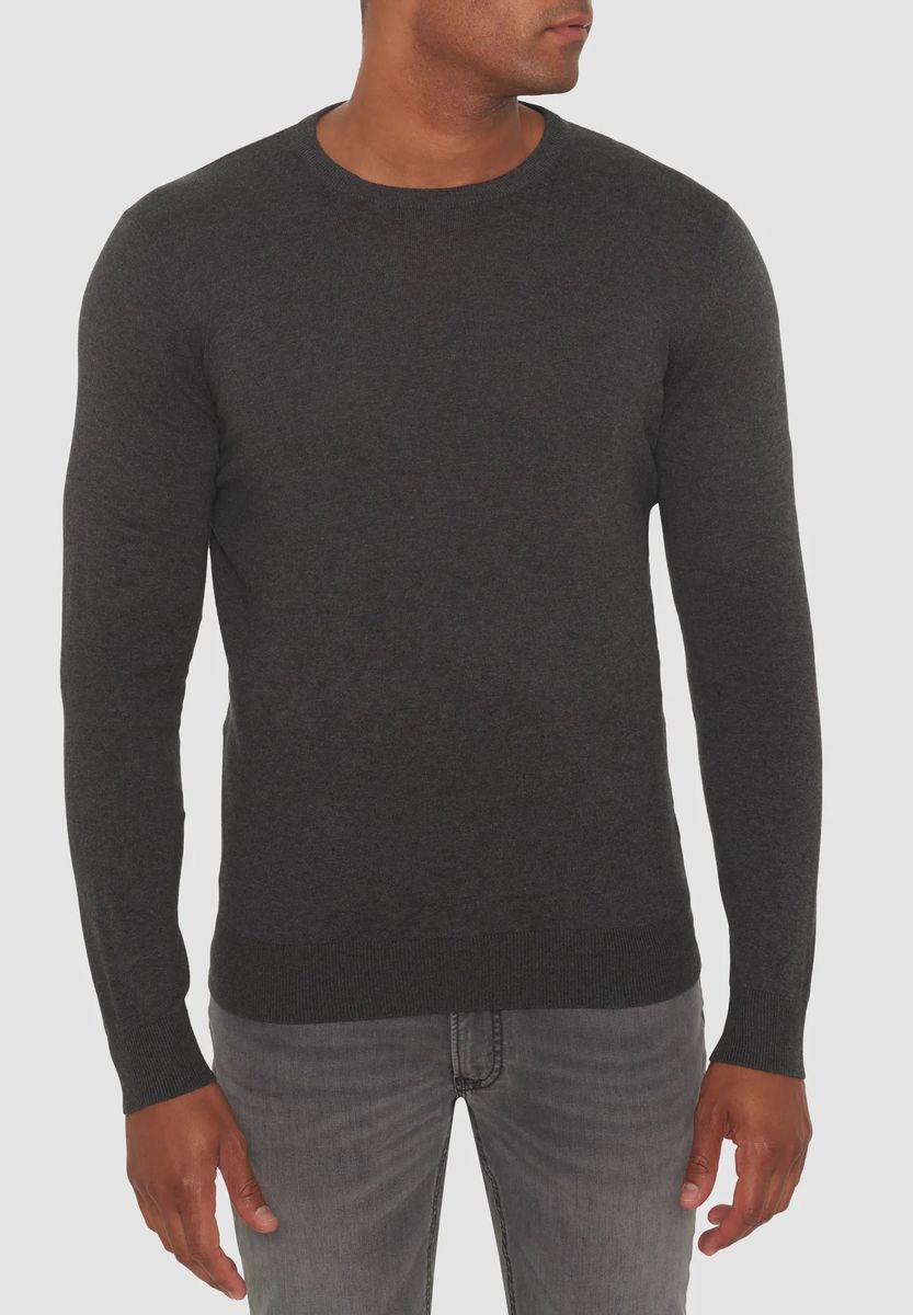 Klassischer Baumwollpullover mit Rundhalsausschnitt